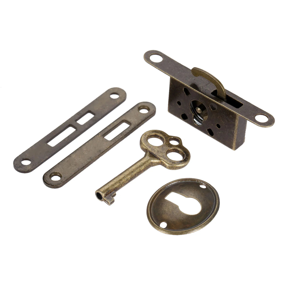 Antiqued Door Lock Set Furniture Hardware Fittings Counter Drawer Bronze Sliding Door Lock with Key