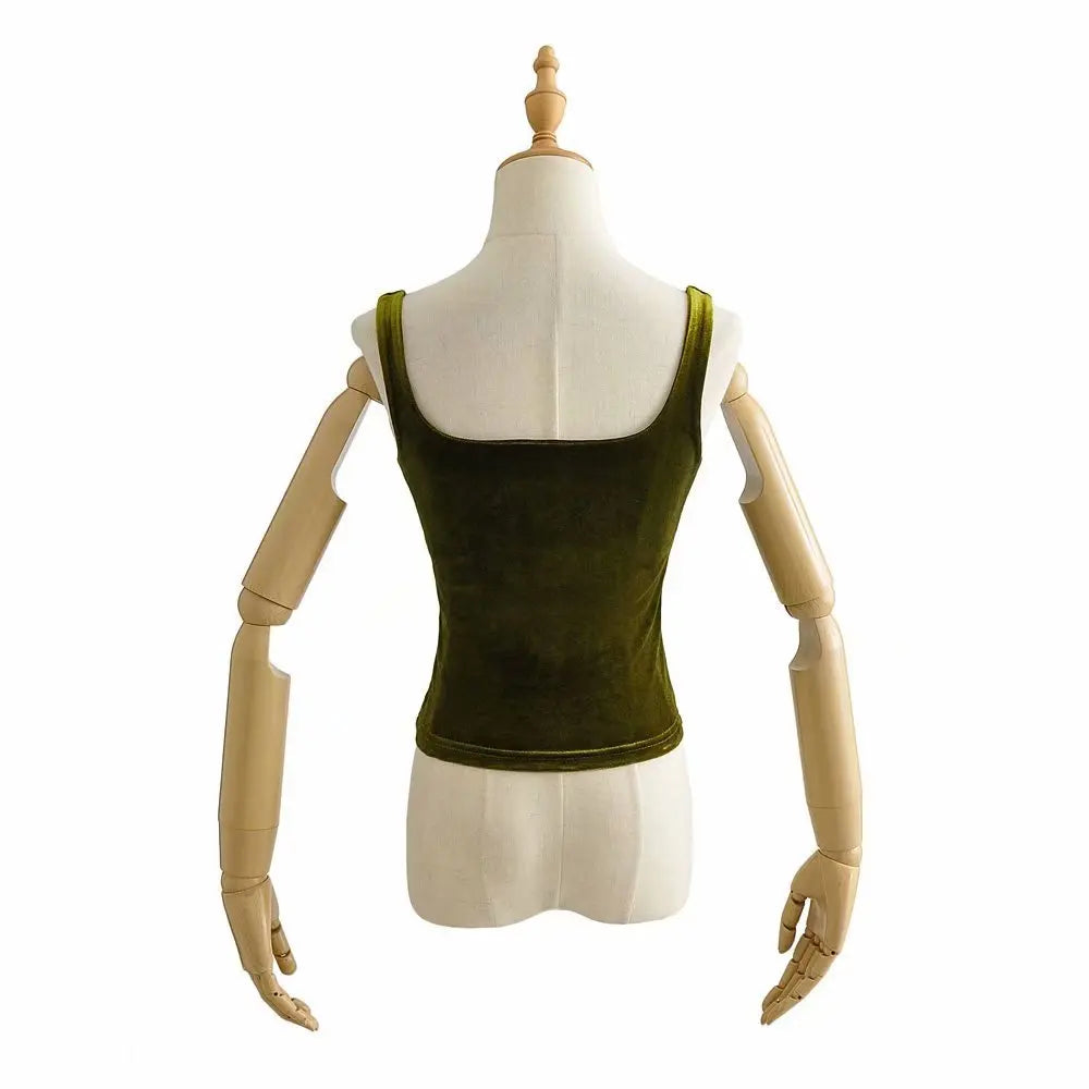 Velvet Tank Tops Y2k Medieval Casual