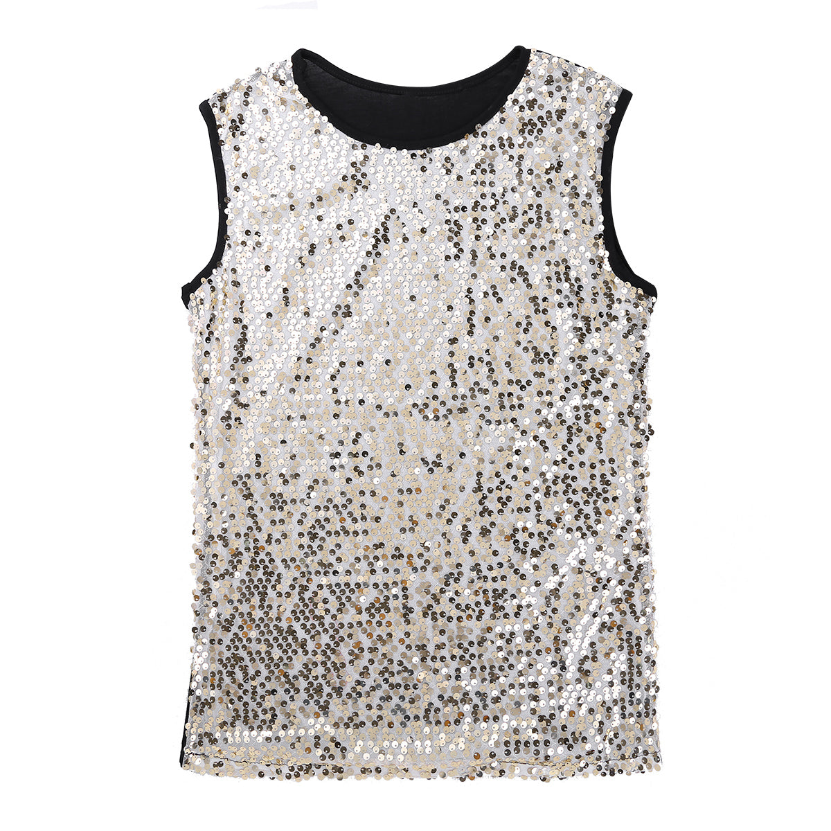 Mens Sequinned Tank Tops Festival Rave Party Clubwear