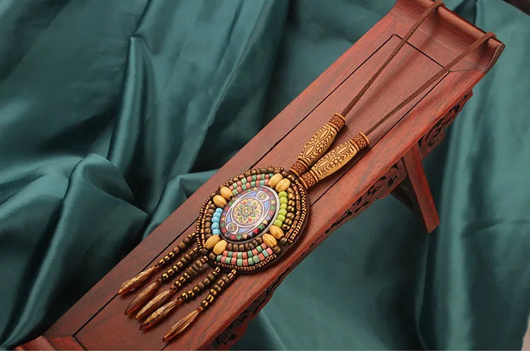 Handmade Beaded Leather Boho Necklaces