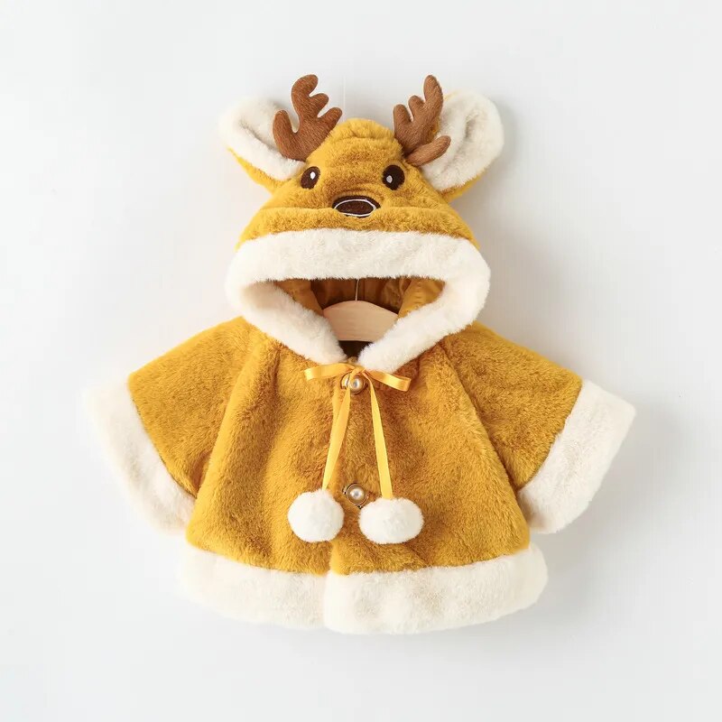 Christmas Deer Plush Baby Jacket