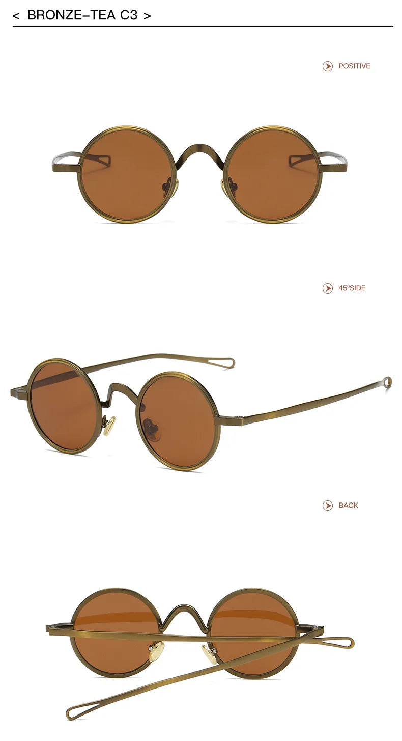 Frank's Round Metal Sunglasses UV400 Sun Glasses