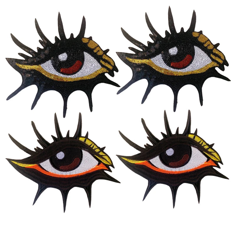 Appliqué Patches Sequins Eye Embroidery Patch Sewing Accessories Iron On Patches