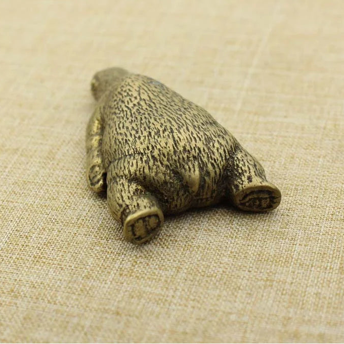 Pure Bronze Copper Polar Bear Ornament Miniatures Desk Figurine Tea Pet