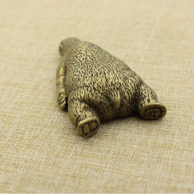 Pure Bronze Copper Polar Bear Ornament Miniatures Desk Figurine Tea Pet