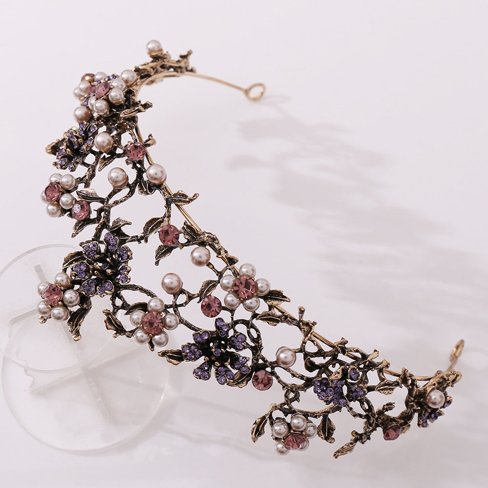 Duchess Delilah Baroque Crystal Pearls Tiaras