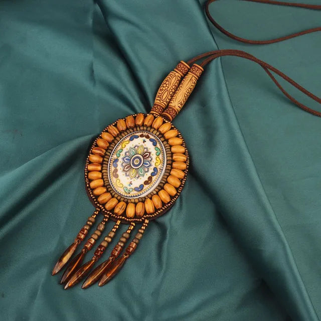 Handmade Beaded Leather Boho Necklaces