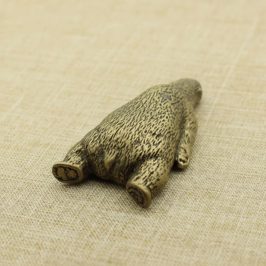 Pure Bronze Copper Polar Bear Ornament Miniatures Desk Figurine Tea Pet
