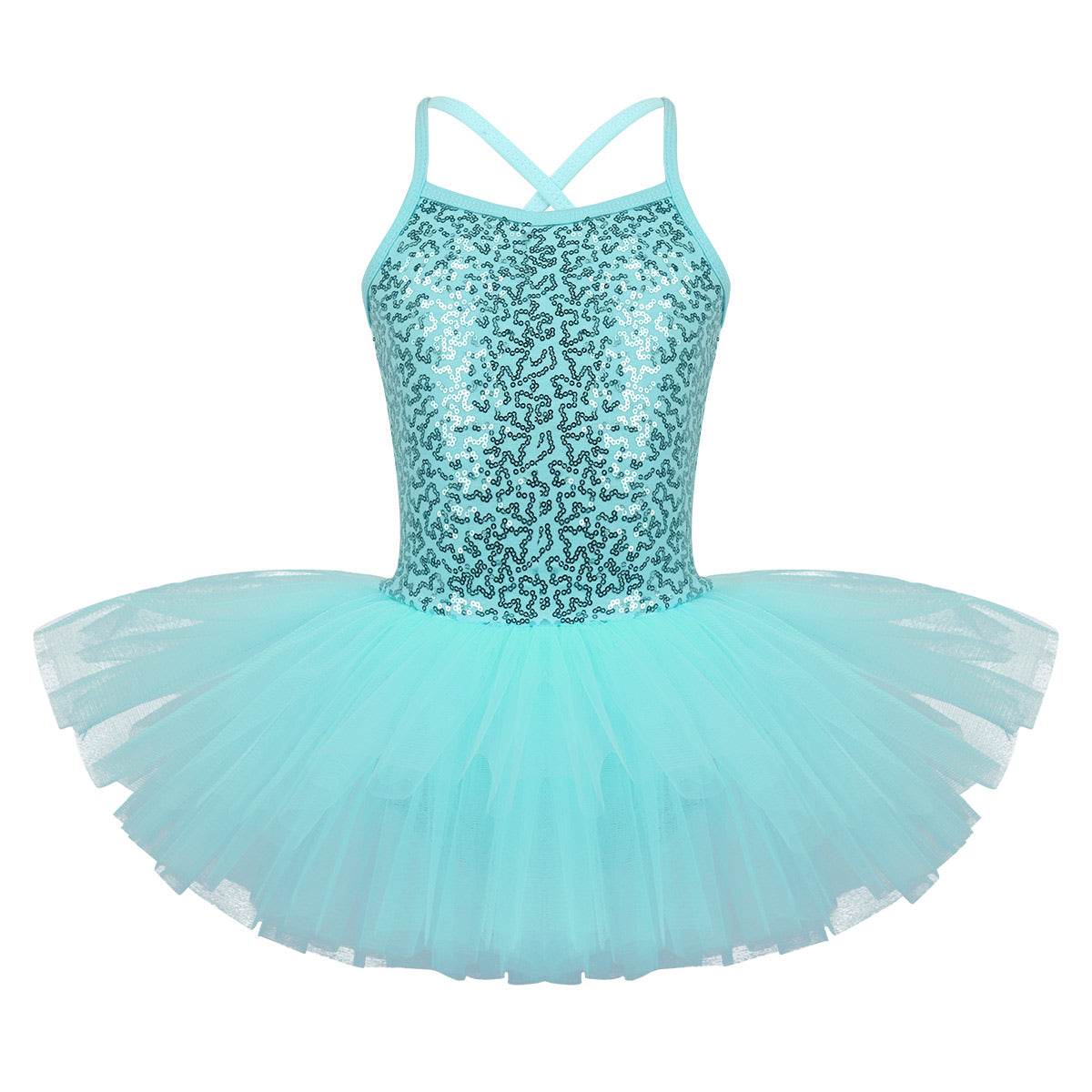 Girls Shiny Sequins Tutu Ballet Dance Dress Leotard Skate Wear Ballerina Fairy Party Costume