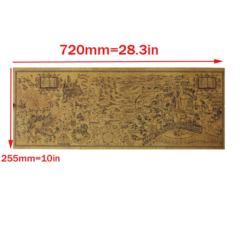 Wizarding World Map Kraft Paper Poster Prints 720*255mm