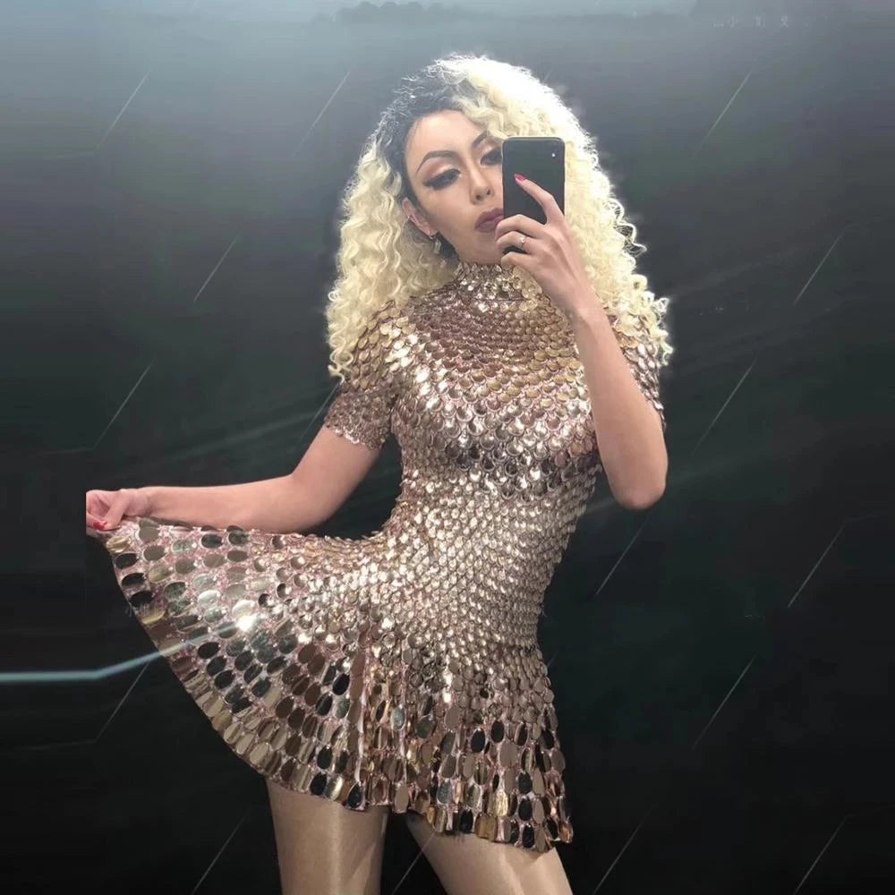 Sequin Scales Mini Dress Performance Costume