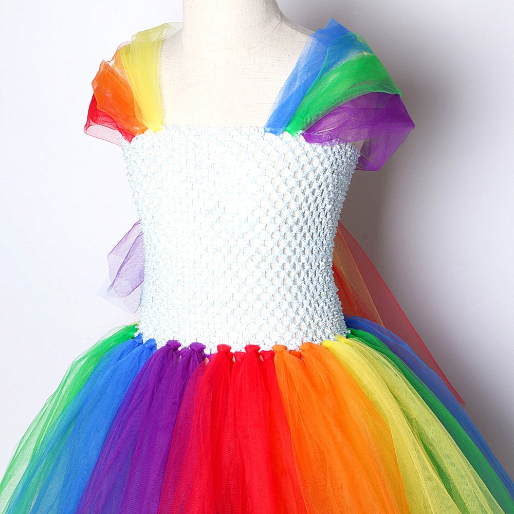 Little Girl Rainbow Pony Tutu Dress