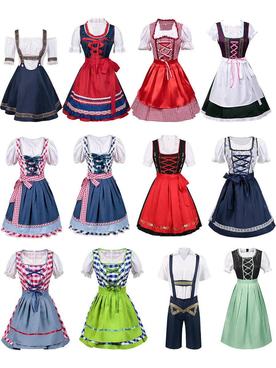 Oktoberfest Costume Dress Women Germany Beer Maid Tavern Waitress Cosplay
