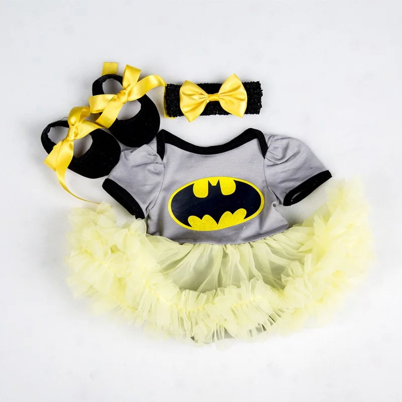 0-2Y 3pcs Girl Baby Superhero Suit Costume Newborn Clothing Sets