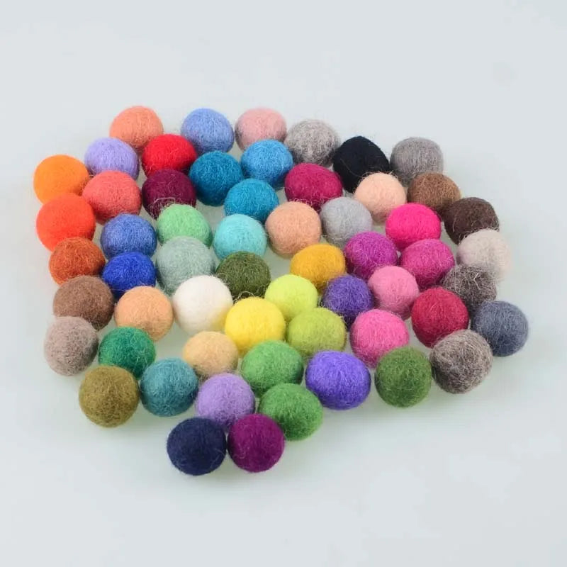 FIFTY 2cm Wool Felt Balls 100% Wool DIY Handmade Craft Supplies