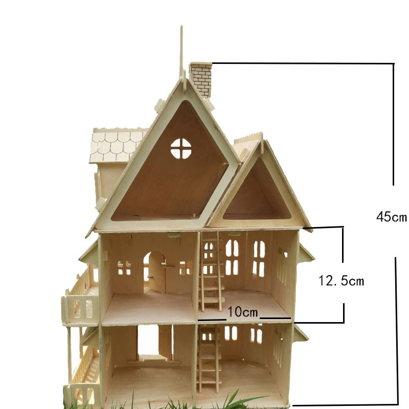 Mayor Woody's Wooden Dollhouse Furniture Set DIY Model Kit