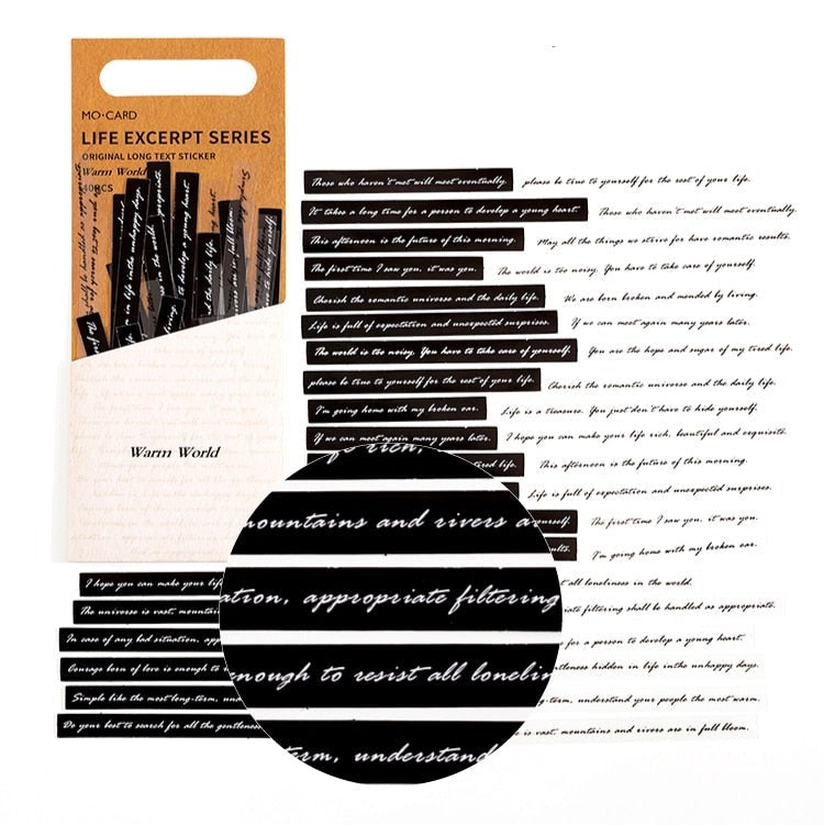 Poetry and Prose Word Sentence Stickers Art Journal Scrapbooking Stickers