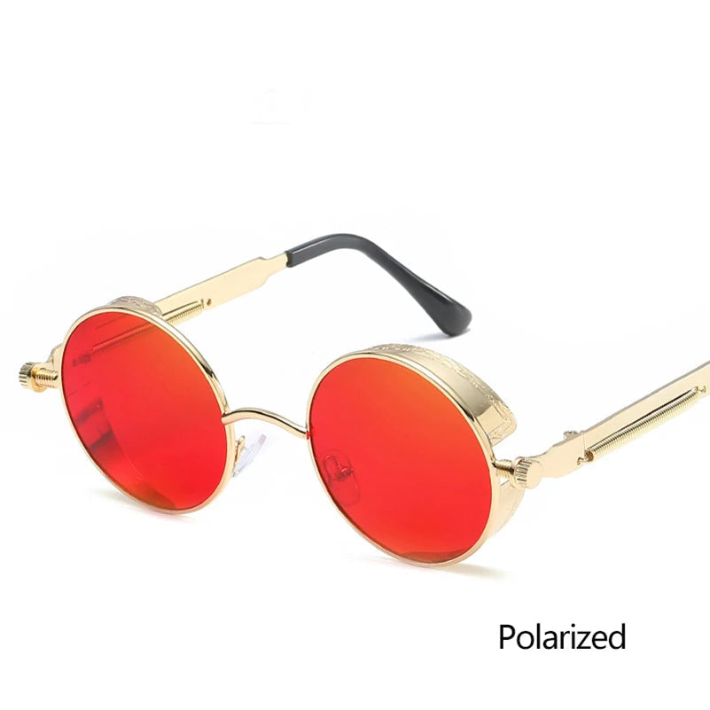 Leon's Round Polarised Sunglasses Steampunk UV400