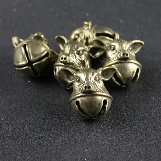One Copper Lucky Pig Tinkle Bell Charm