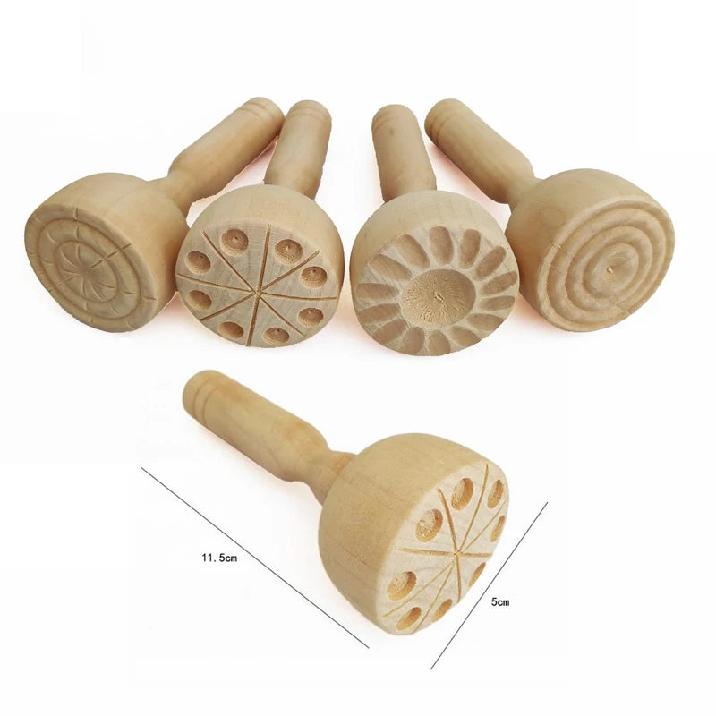 Kids DIY Clay Playdough Cookie Tools Molds Wood Educational Toys for Children