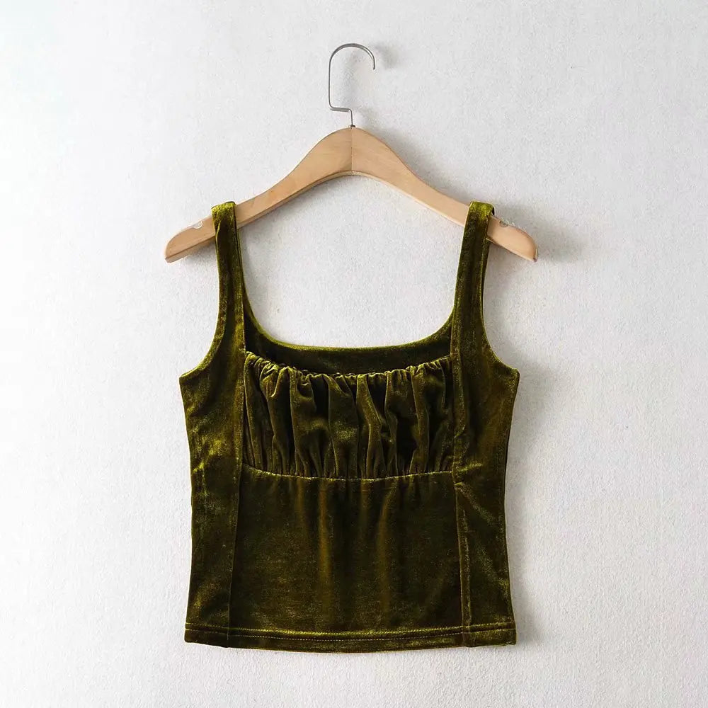 Velvet Tank Tops Y2k Medieval Casual