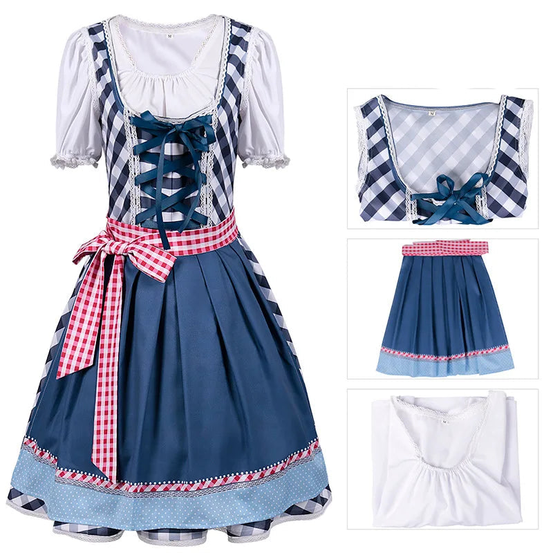 Oktoberfest Costume Dress Women Germany Beer Maid Tavern Waitress Cosplay