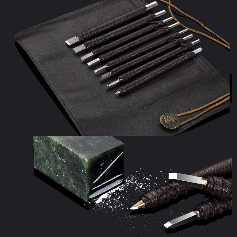 Tungsten Steel Stone Carving Hand Tools Set Chisel Set Woodworking Carving Tools