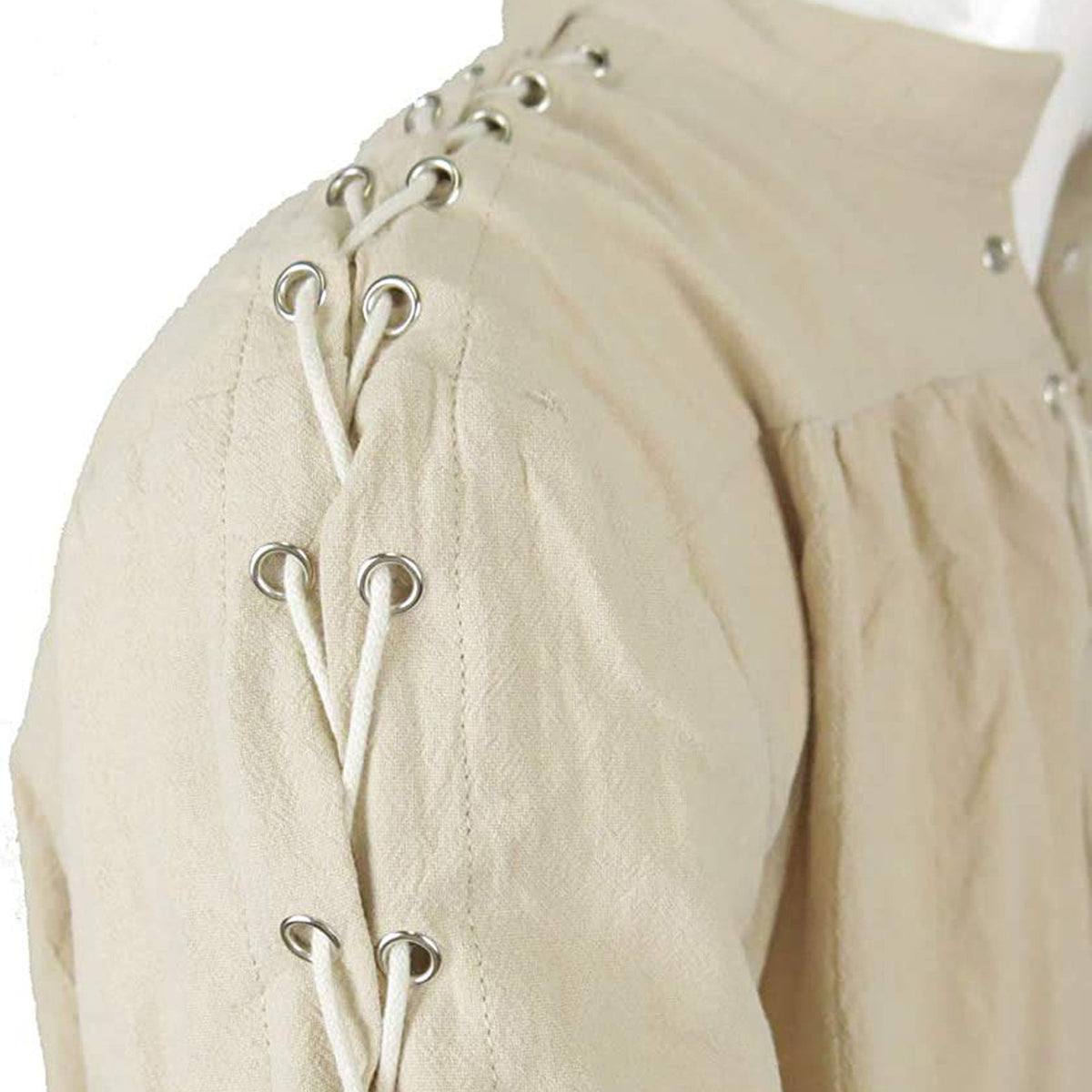 Men Tunic Shirts Viking Pirate Costume Gothic Clothes Drawstring Knight Cosplay Top