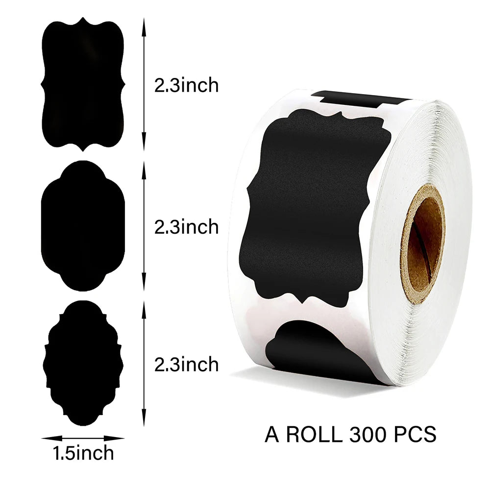300Pcs/Roll Chalkboard Label Stickers Removable and Waterproof