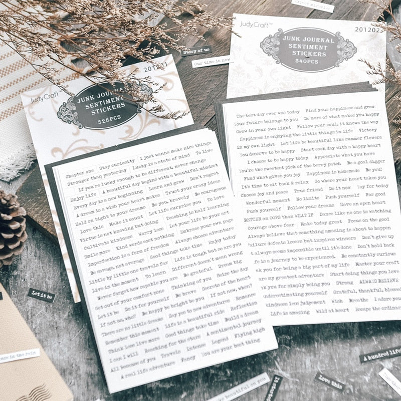 Prose Phrase Stickers Art Journalling Words Stickers Scrapbooking Material