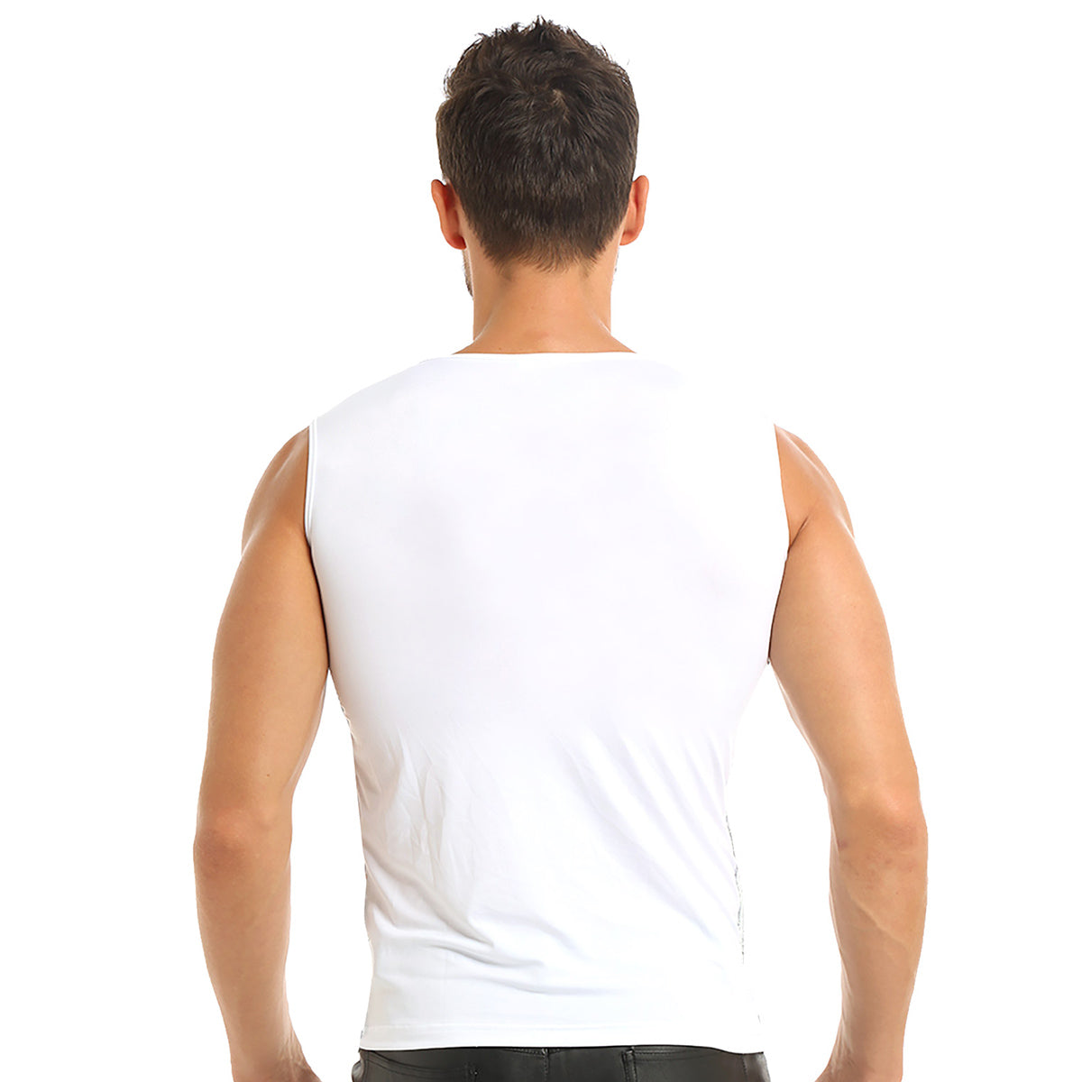 Mens Sequinned Tank Tops Festival Rave Party Clubwear