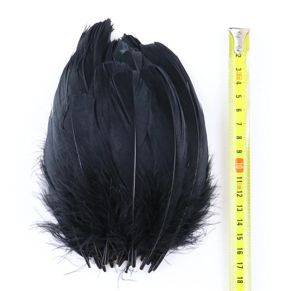 50/100 Pcs Black Goose Chicken Pheasant Feathers DIY Crafts