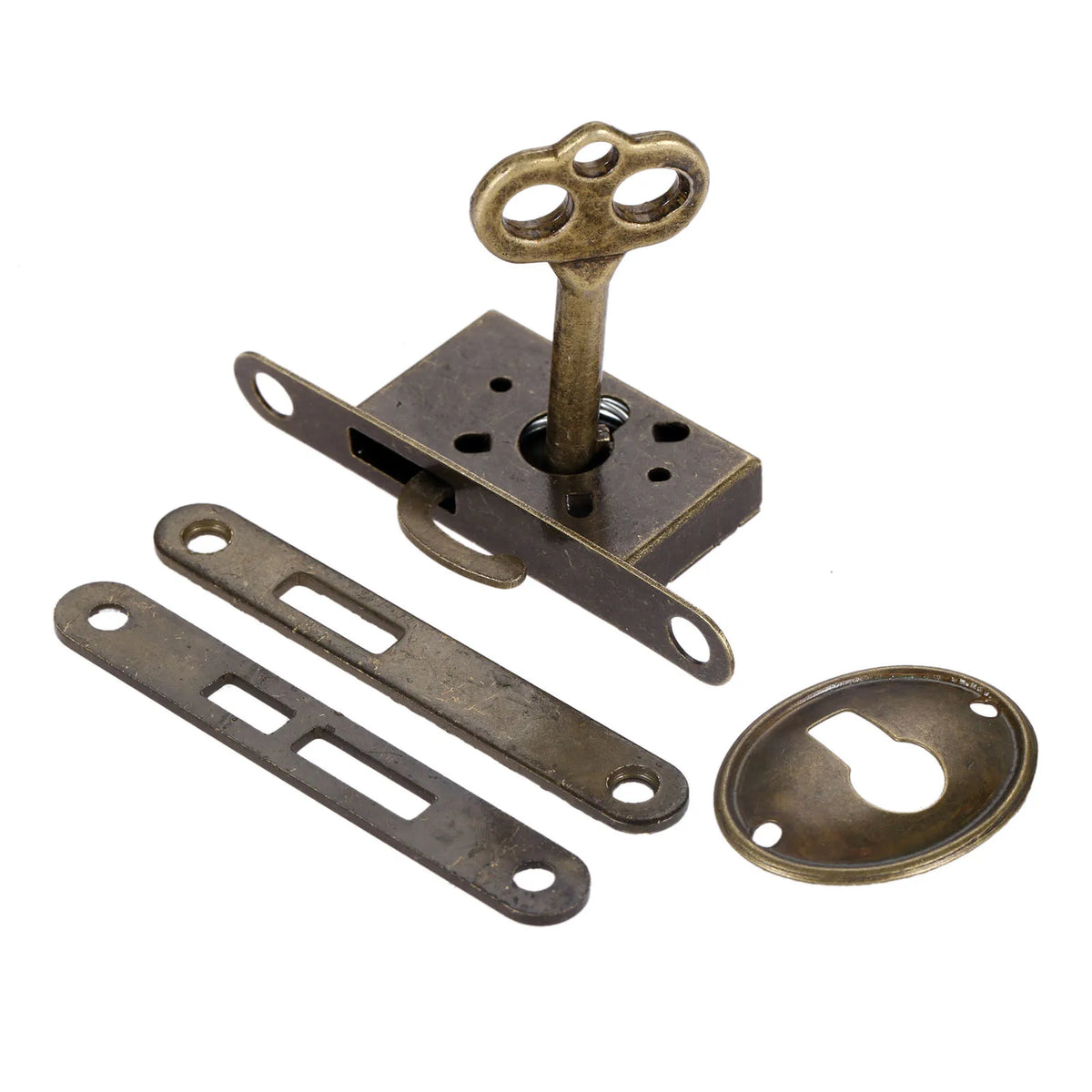 Antiqued Door Lock Set Furniture Hardware Fittings Counter Drawer Bronze Sliding Door Lock with Key