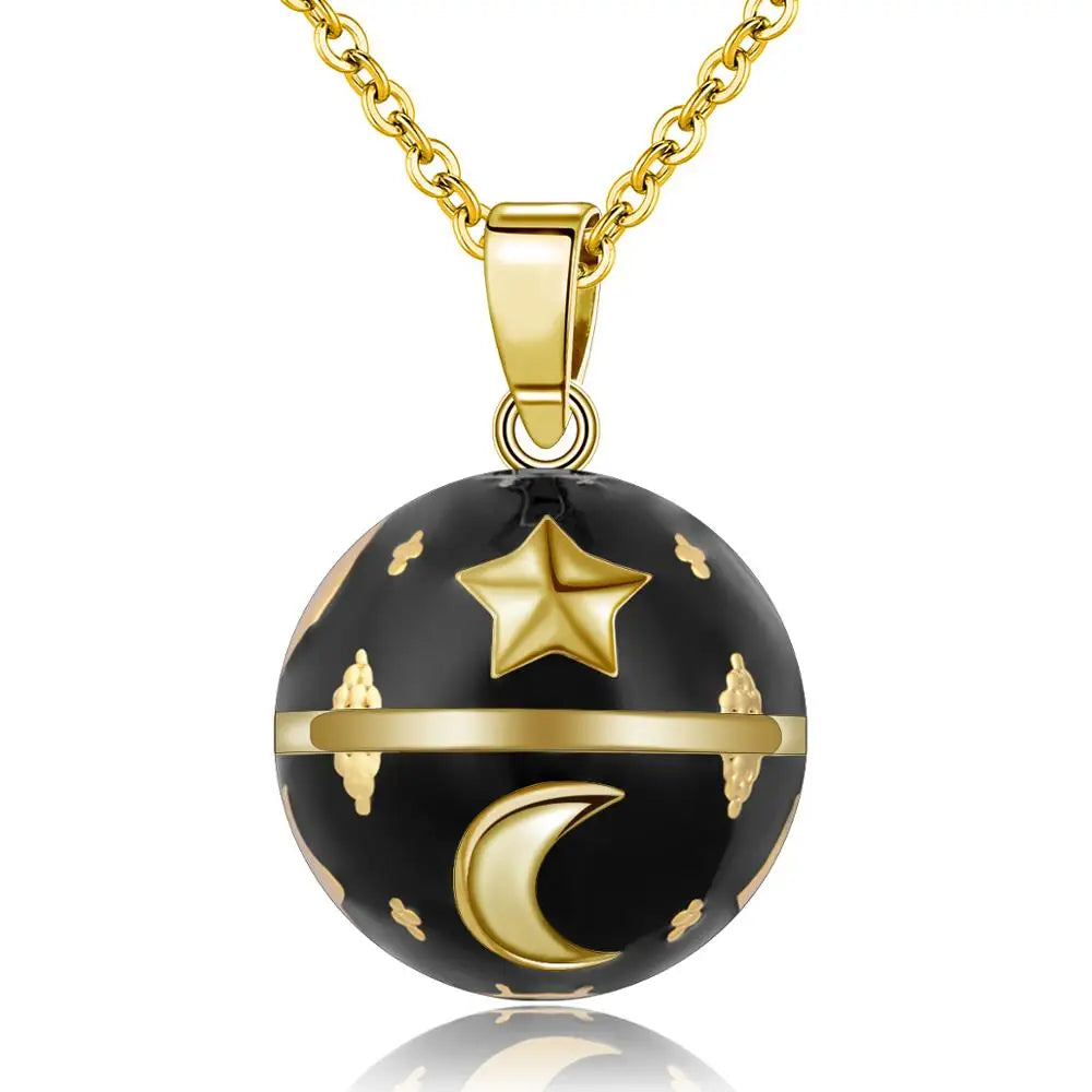 The Moon and The Stars Harmony Chime Ball Mexican Bola Necklace