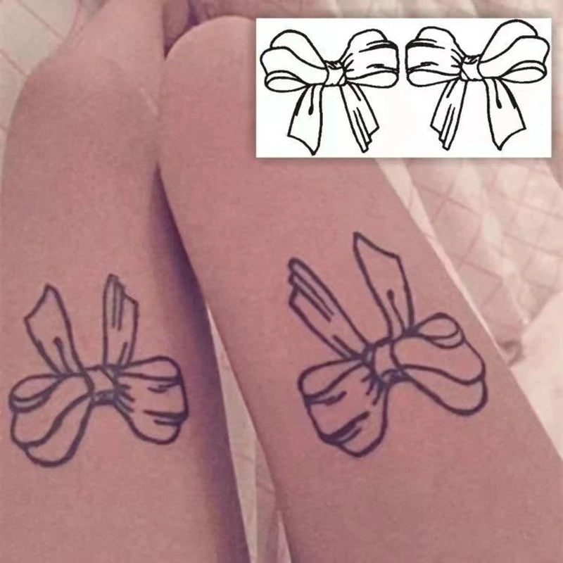 Dark Bow Temporary Tattoos Body Art