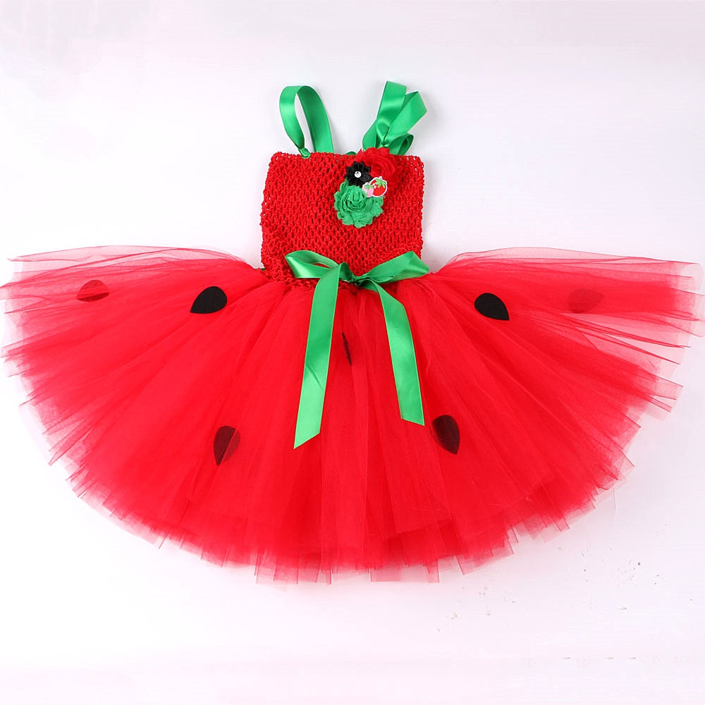Red Sweet Strawberry Tutu Dress Halloween Costumes