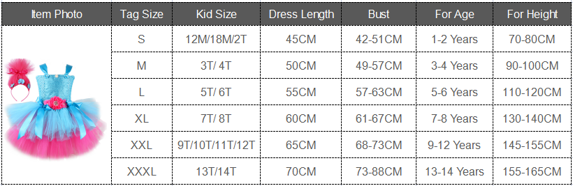 Trolls Tutu Dress Princess Poppy Costume Halloween Dresses