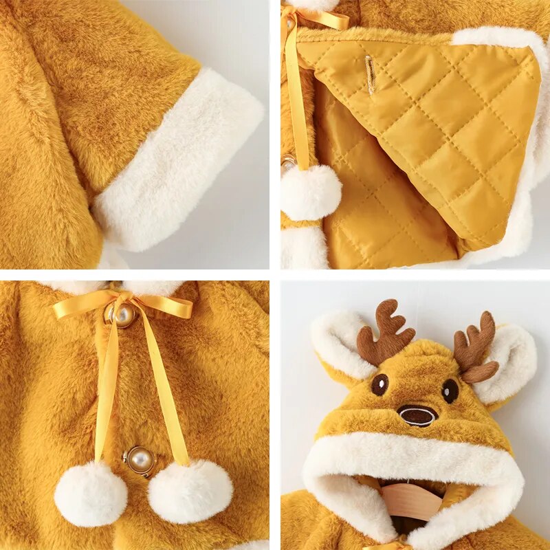 Christmas Deer Plush Baby Jacket