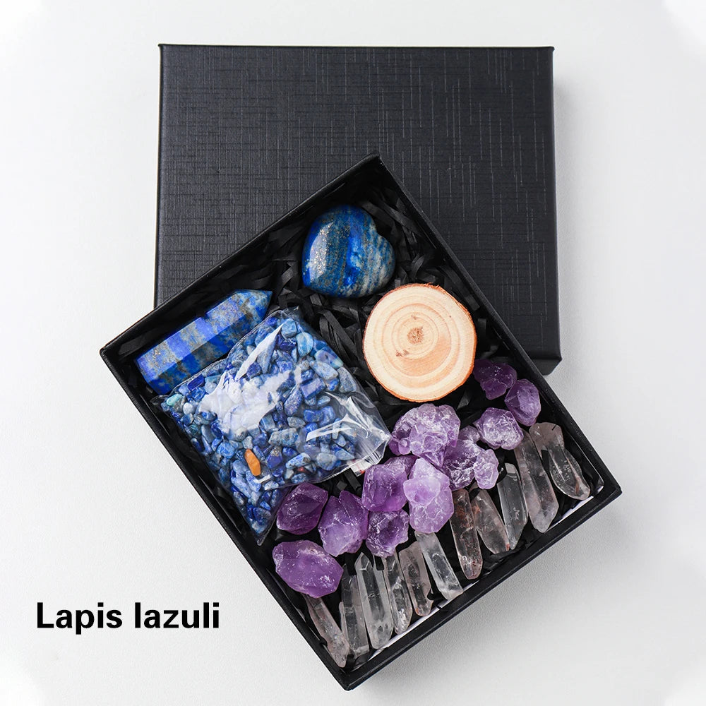 Natural Crystal Gift Sets Amethyst Clear Quartz Rose Quartz Gifts Box