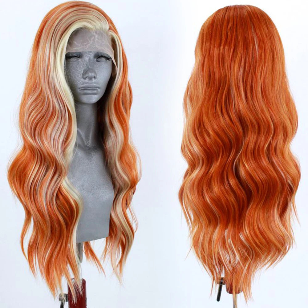 Long Soft Waves Wigs Side Part Soft Lace Front Wig Heat Resistant Fibre
