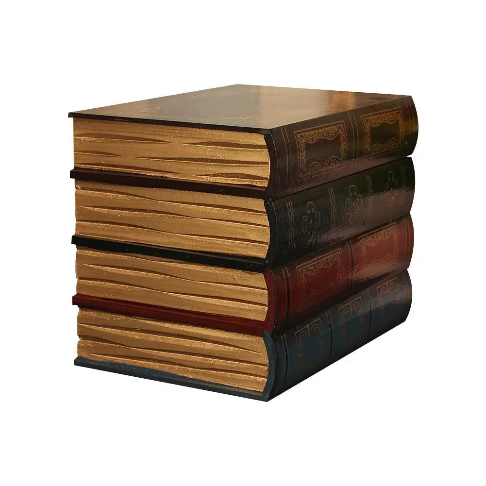Old Books Wooden Storage Box Book Shelf Decoration
