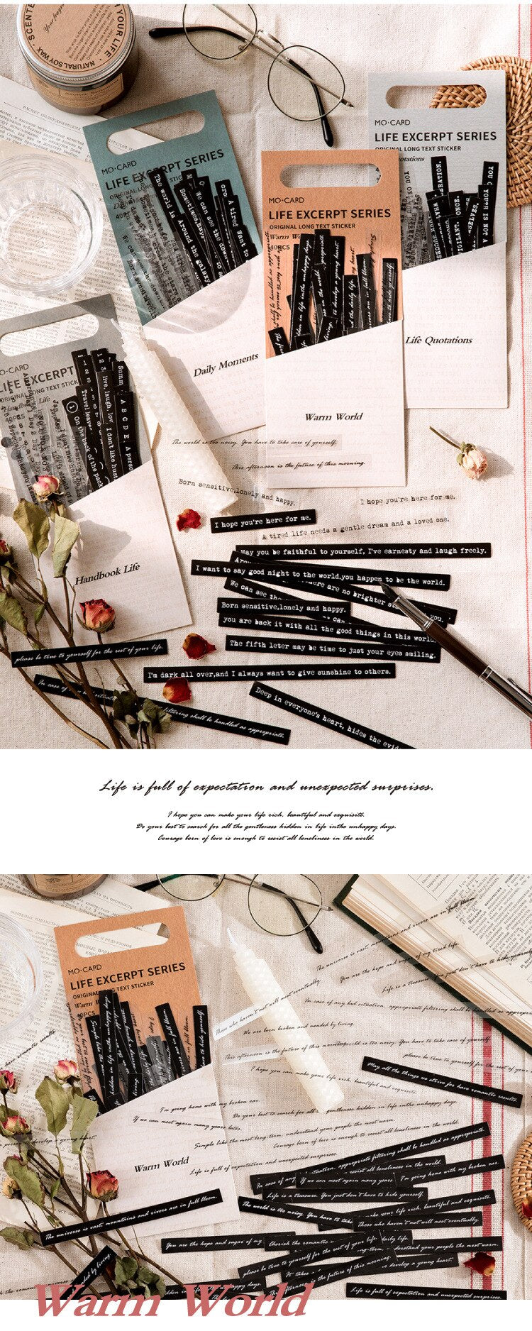 Poetry and Prose Word Sentence Stickers Art Journal Scrapbooking Stickers