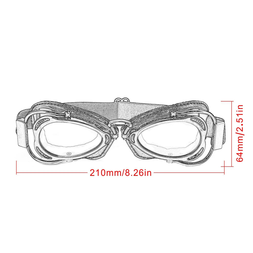 Vintage Motorcycle Goggles Sun Windproof Goggles Racer Pilot Helmet Glasses
