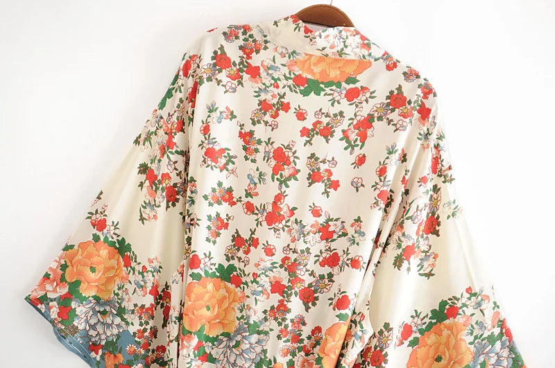 Annie's Floral Print Long Kimono