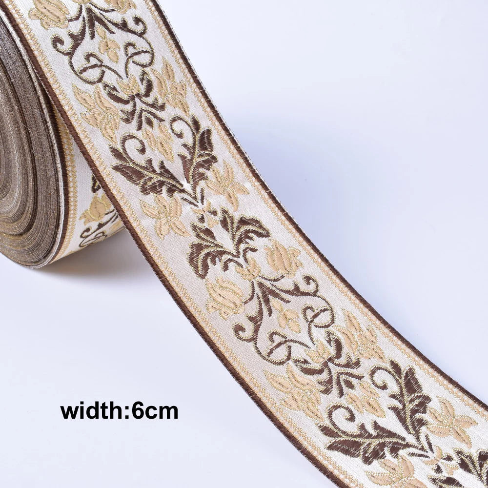 1M Boho Embroidered Jacquard Ribbons Trim DIY Craft
