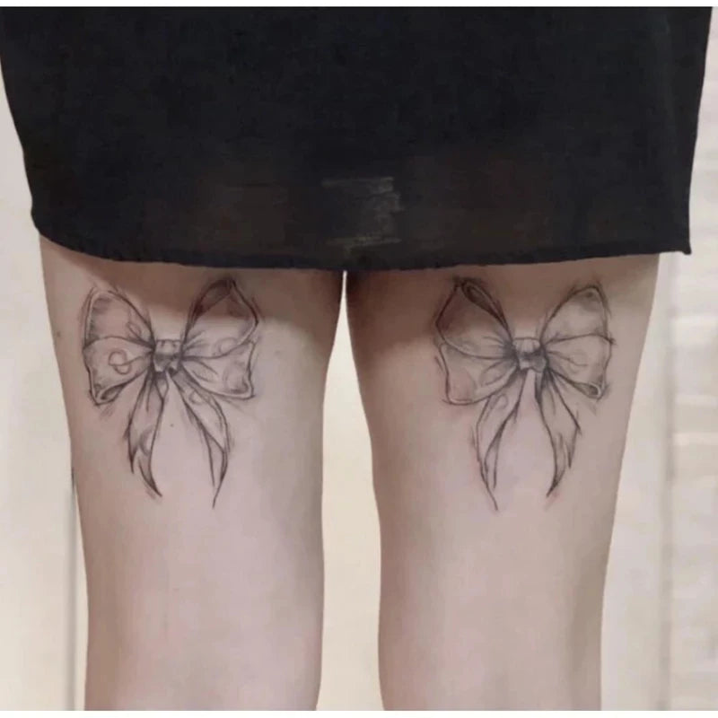 Dark Bow Temporary Tattoos Body Art