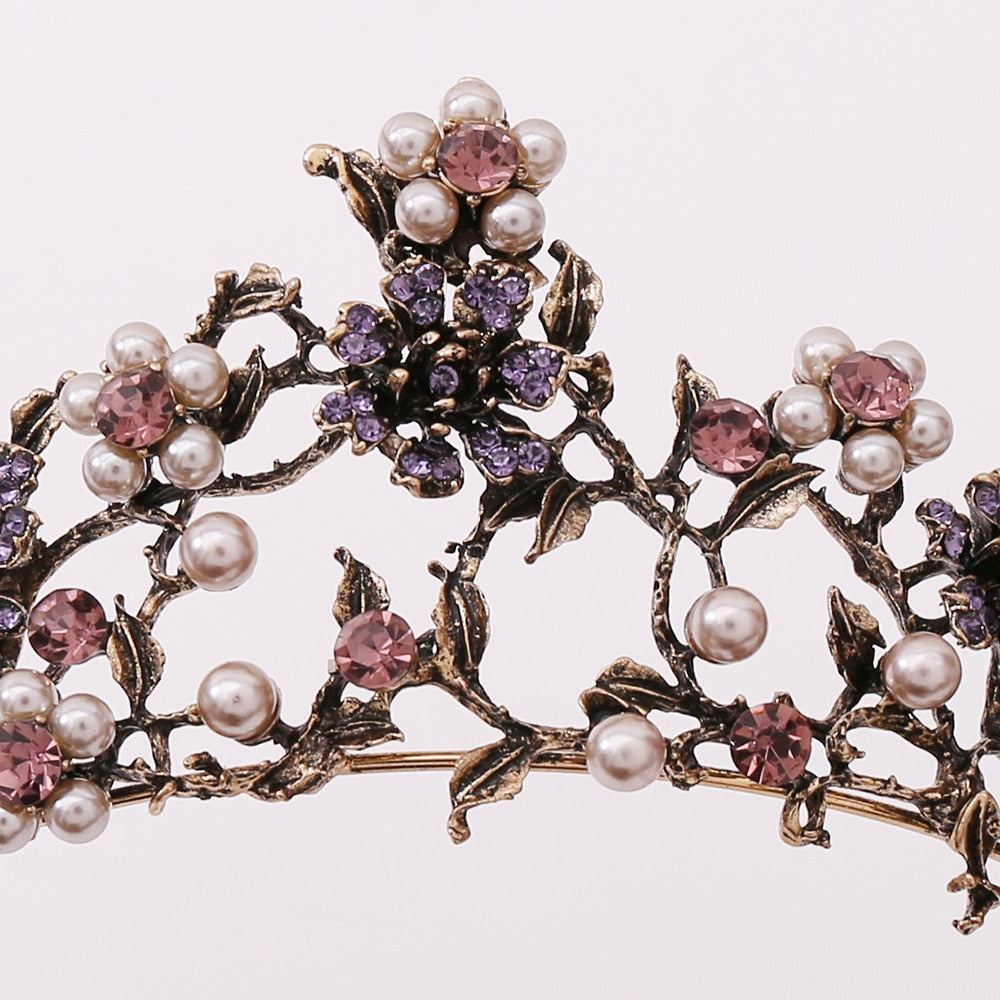 Duchess Delilah Baroque Crystal Pearls Tiaras