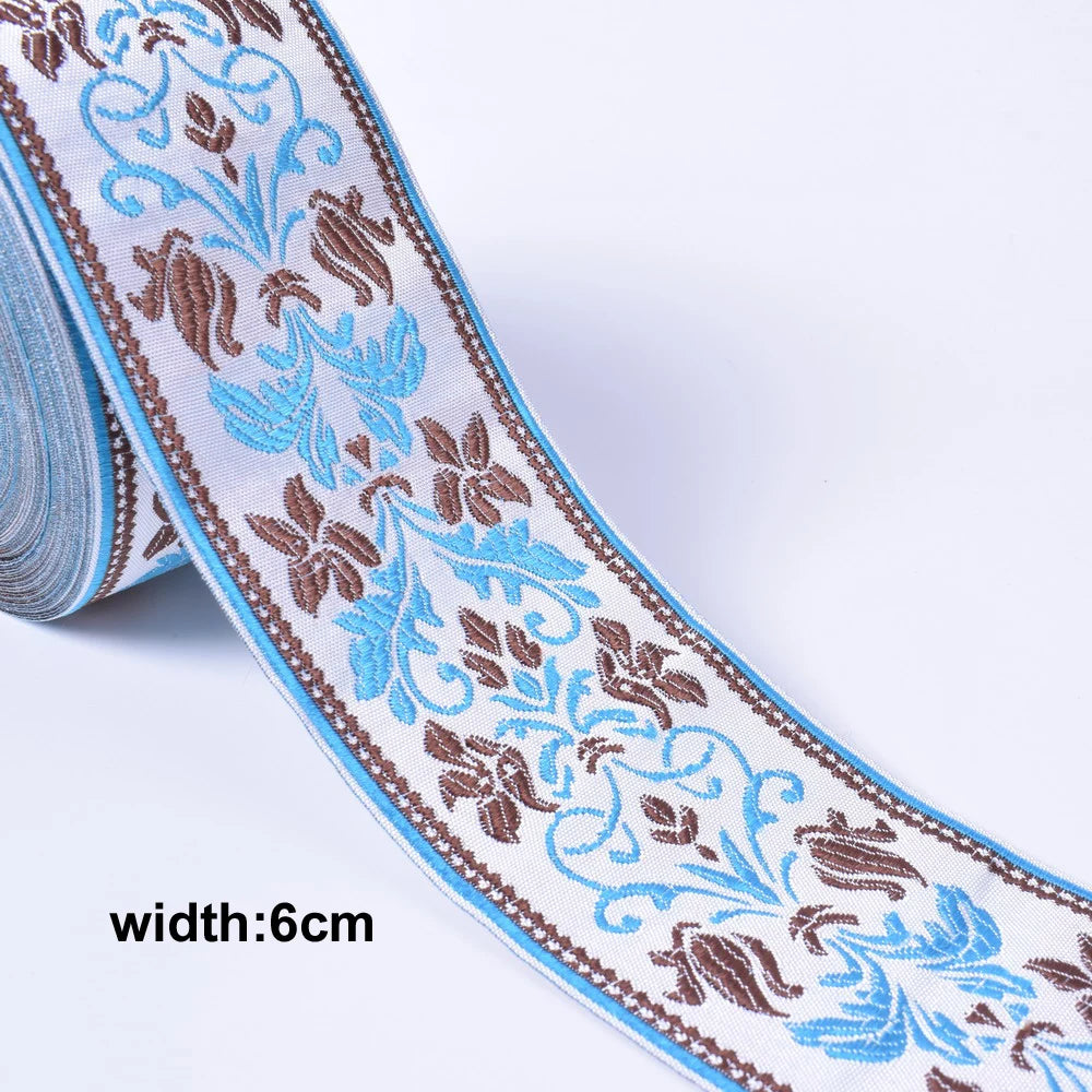 1M Boho Embroidered Jacquard Ribbons Trim DIY Craft