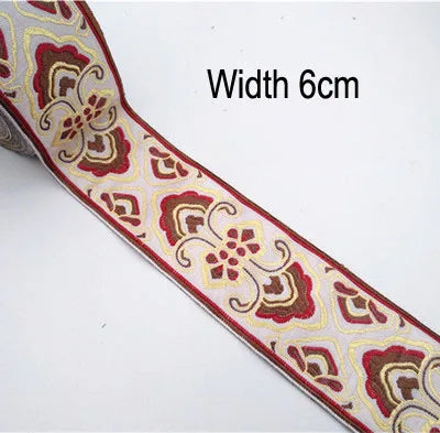 1M Boho Embroidered Jacquard Ribbons Trim DIY Craft