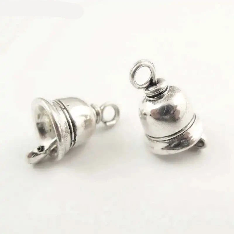 25 Small Bell Shape Charms Antique Silver Colour DIY Jewellery Making Charms